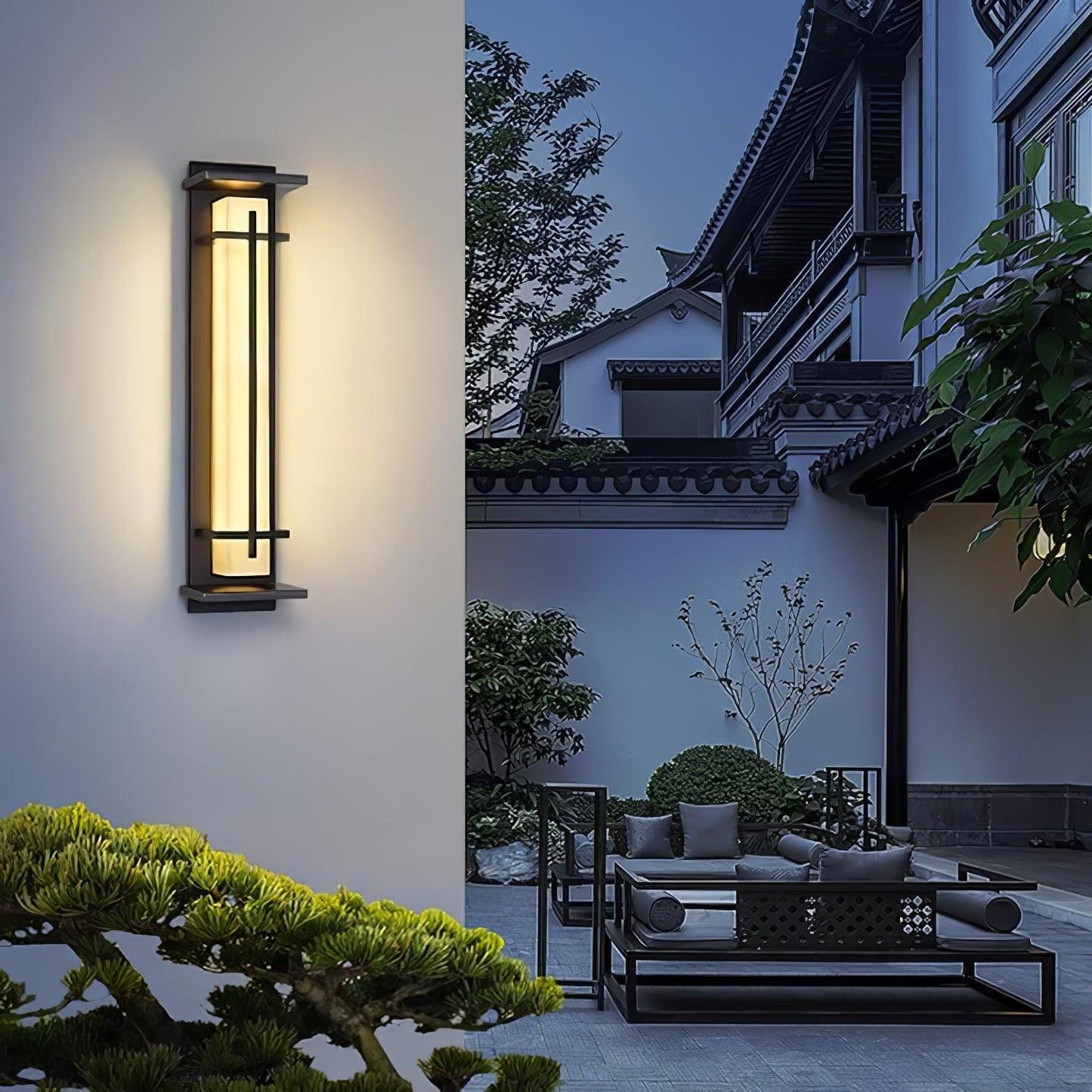 AlabasterGlow | Elegancki Nowoczesny Kinkiet Ogrodowy z LED