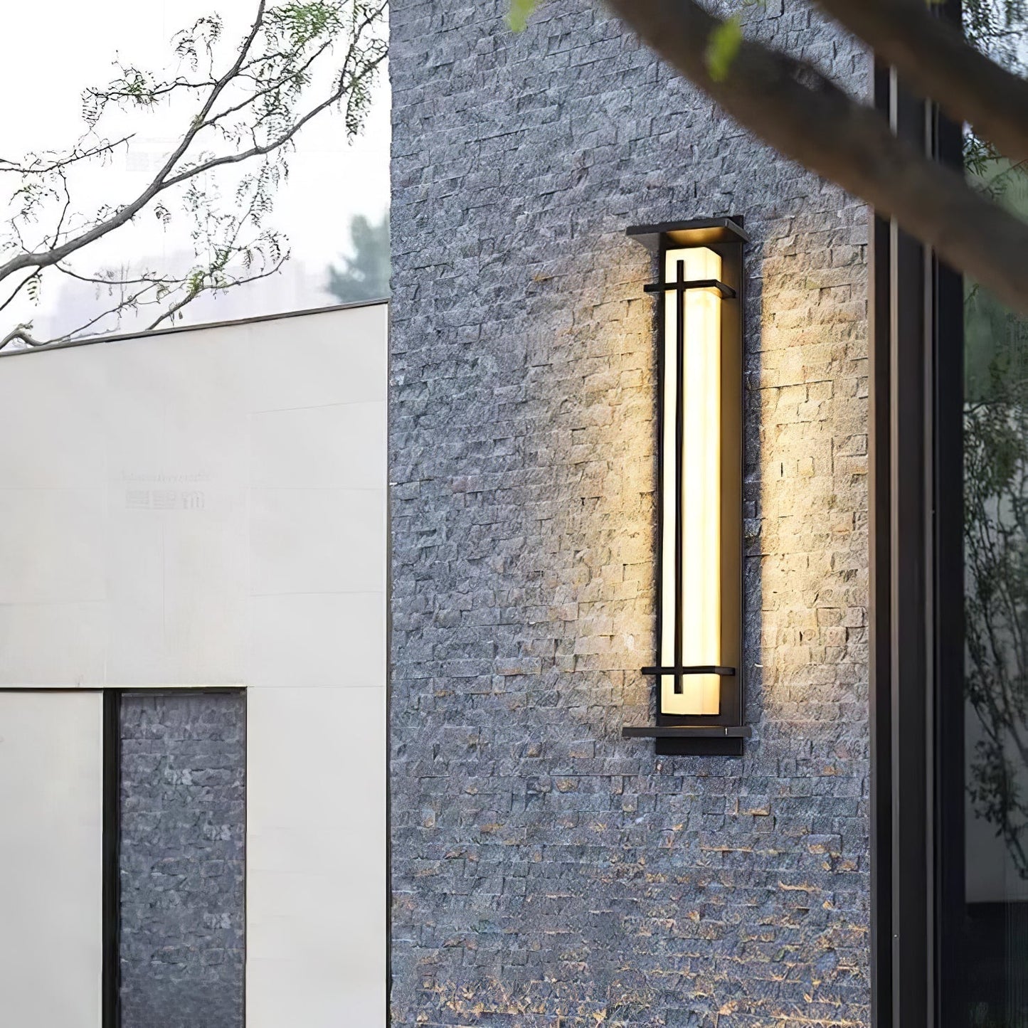 AlabasterGlow | Elegancki Nowoczesny Kinkiet Ogrodowy z LED