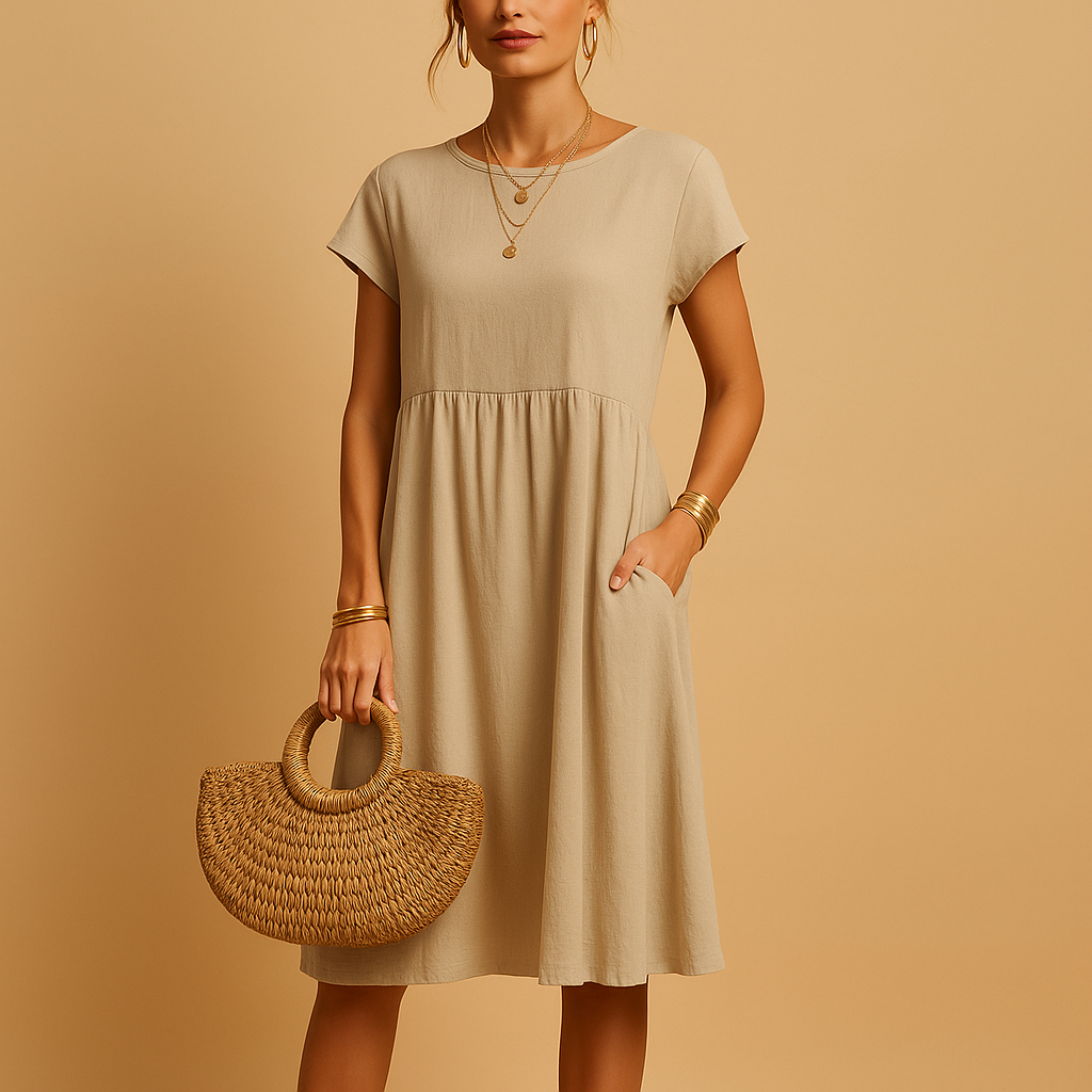 Damska Lekka Sukienka Midi | Elegancka Letnia Sukienka na Ciepłe Dni