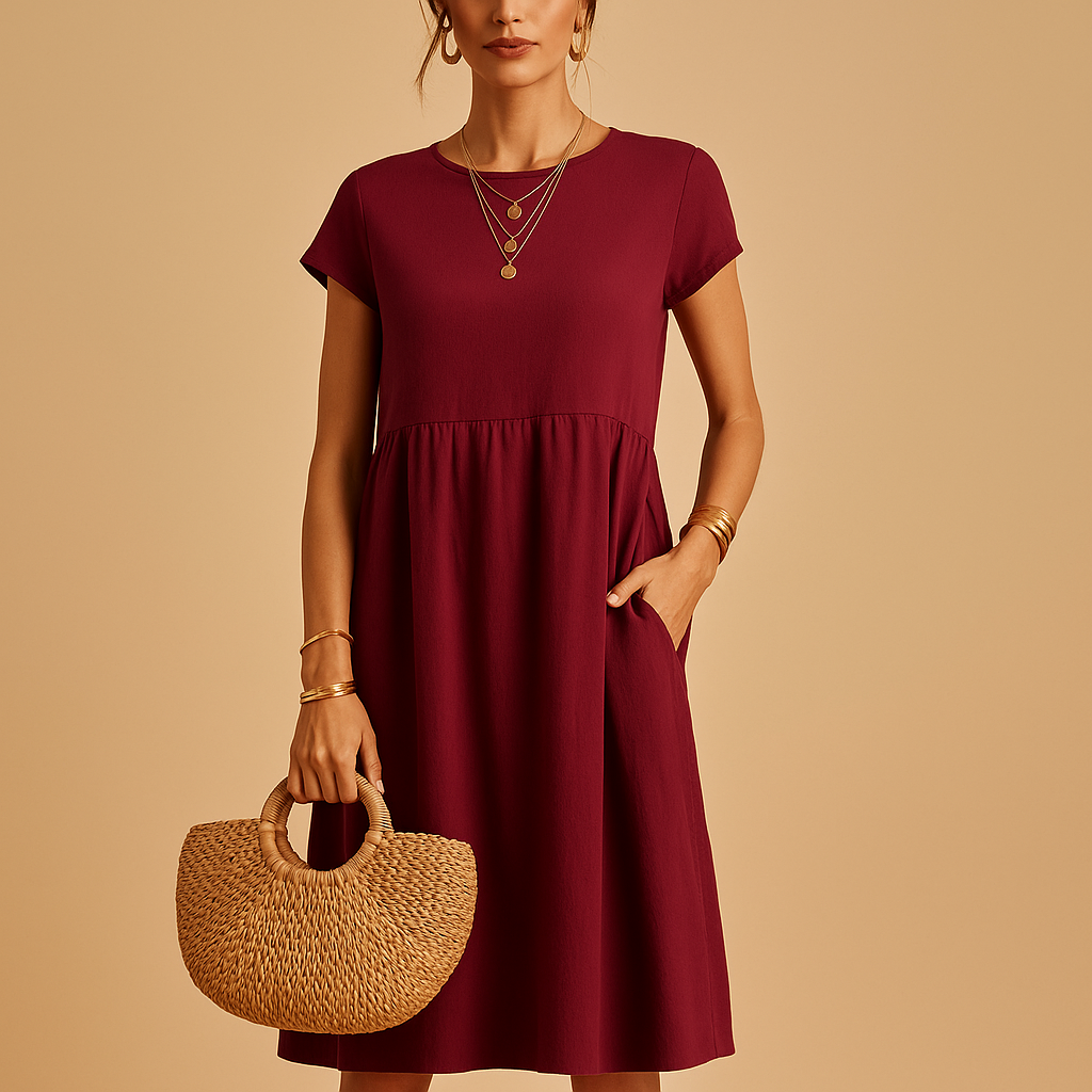 Damska Lekka Sukienka Midi | Elegancka Letnia Sukienka na Ciepłe Dni
