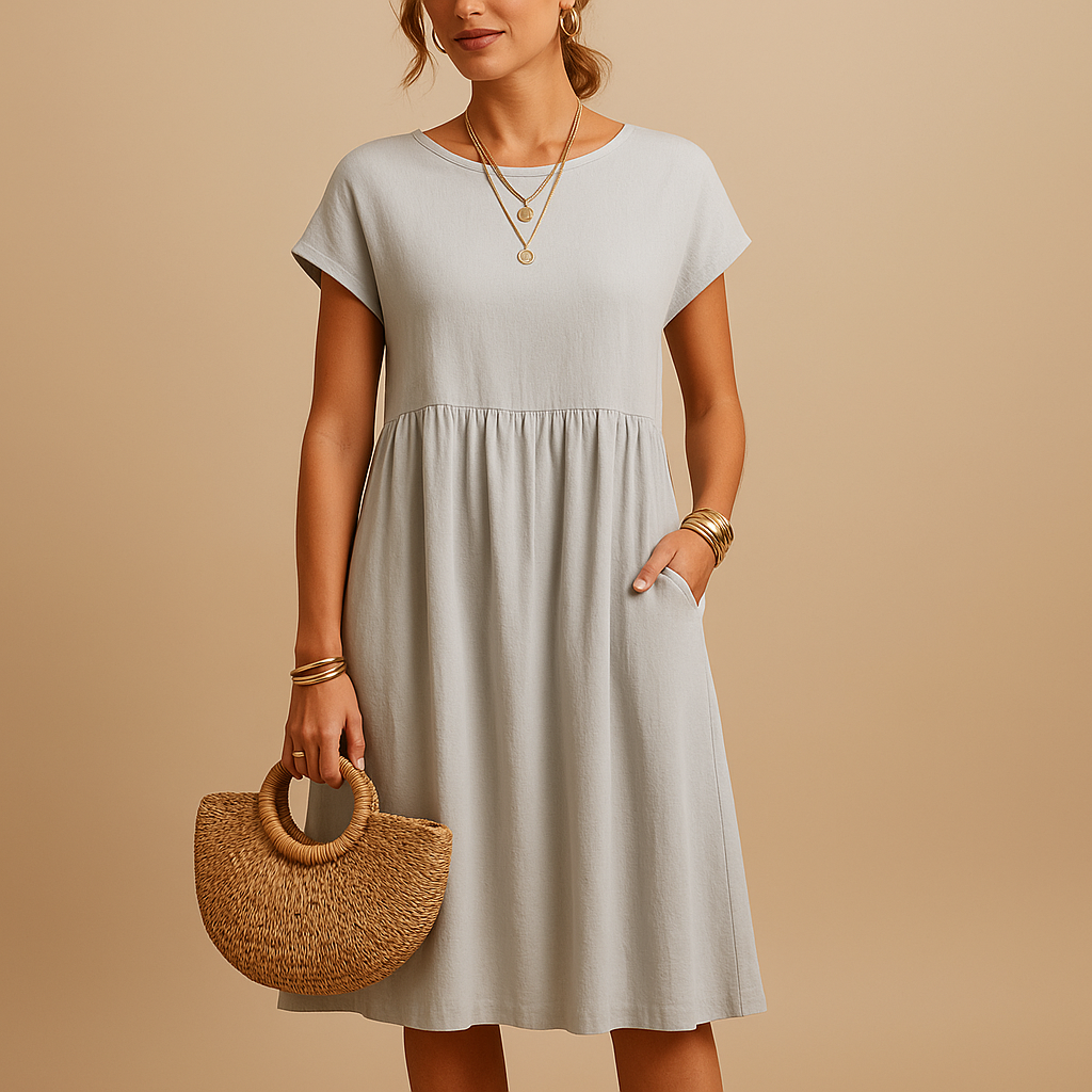 Damska Lekka Sukienka Midi | Elegancka Letnia Sukienka na Ciepłe Dni