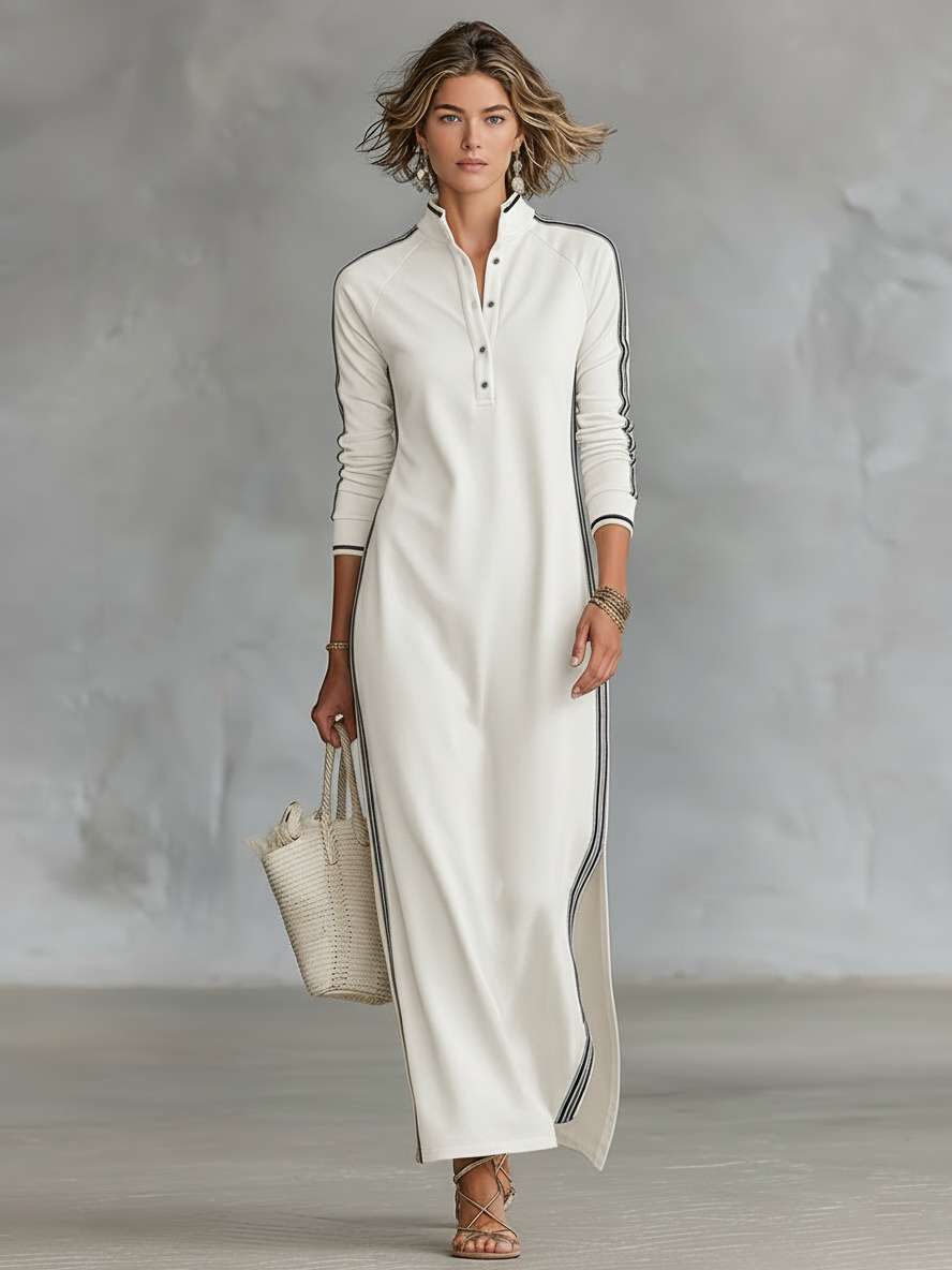 Damska Miękka Dresowa Sukienka Maxi | Elegancka Luźna Letnia Sukienka