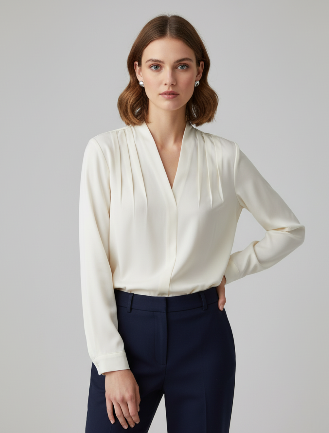 Damska Satynowa Bluzka z Bufiastymi Rękawami | Elegancka Dopasowana Talia na Wiosnę i Lato