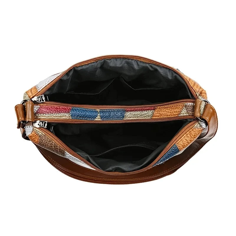 Damska Skórzana Listonoszka | Elegancka Torba Crossbody z Zorganizowanym Wnętrzem