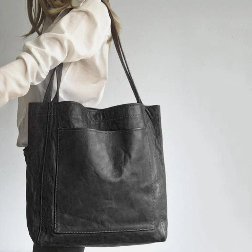 Damska Skórzana Torba na Ramię | Elegancka Przestronna Torebka Casual