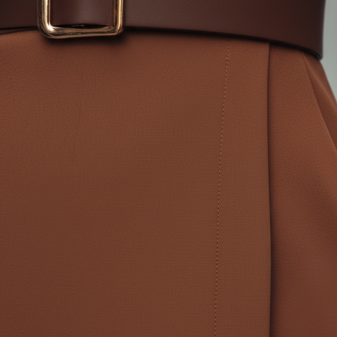Damska Strukturalna Midi Sukienka | Elegancka z Kopertowym Przodem