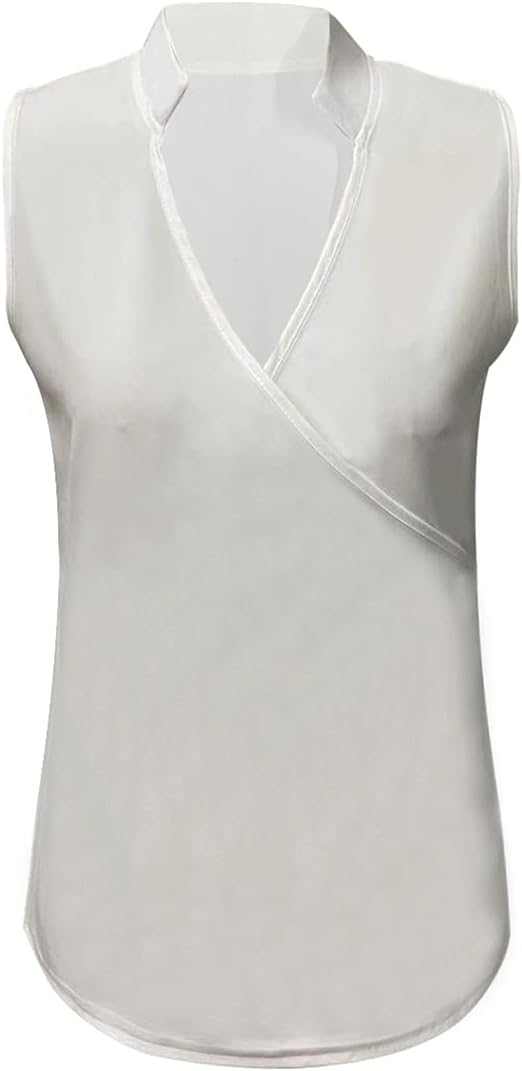 Damski Gładki Poliester Top | Elegancki Bez Rękawów Letni Top Damski