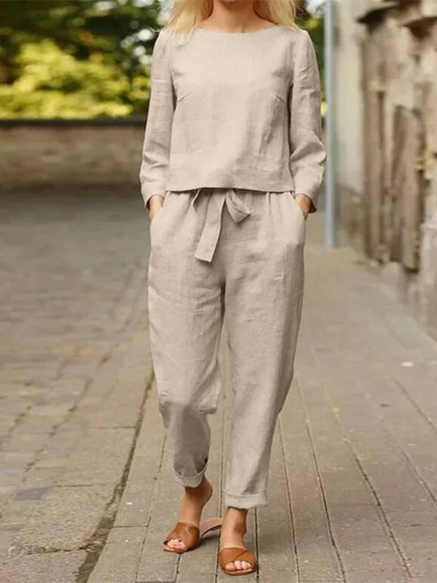 Damski Zestaw Wypoczynkowy z Bawełny | Elegancki i Wygodny Casual dla Kobiet