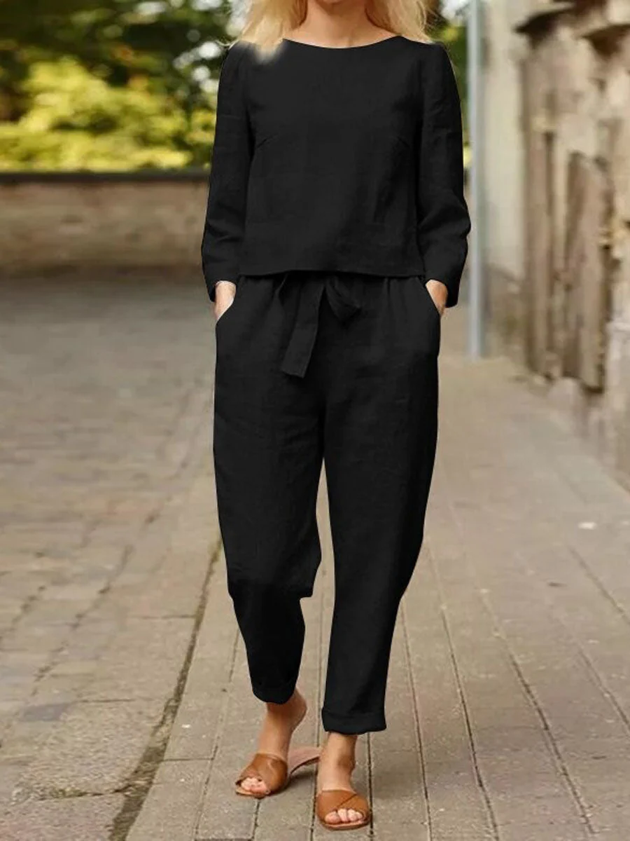 Damski Zestaw Wypoczynkowy z Bawełny | Elegancki i Wygodny Casual dla Kobiet