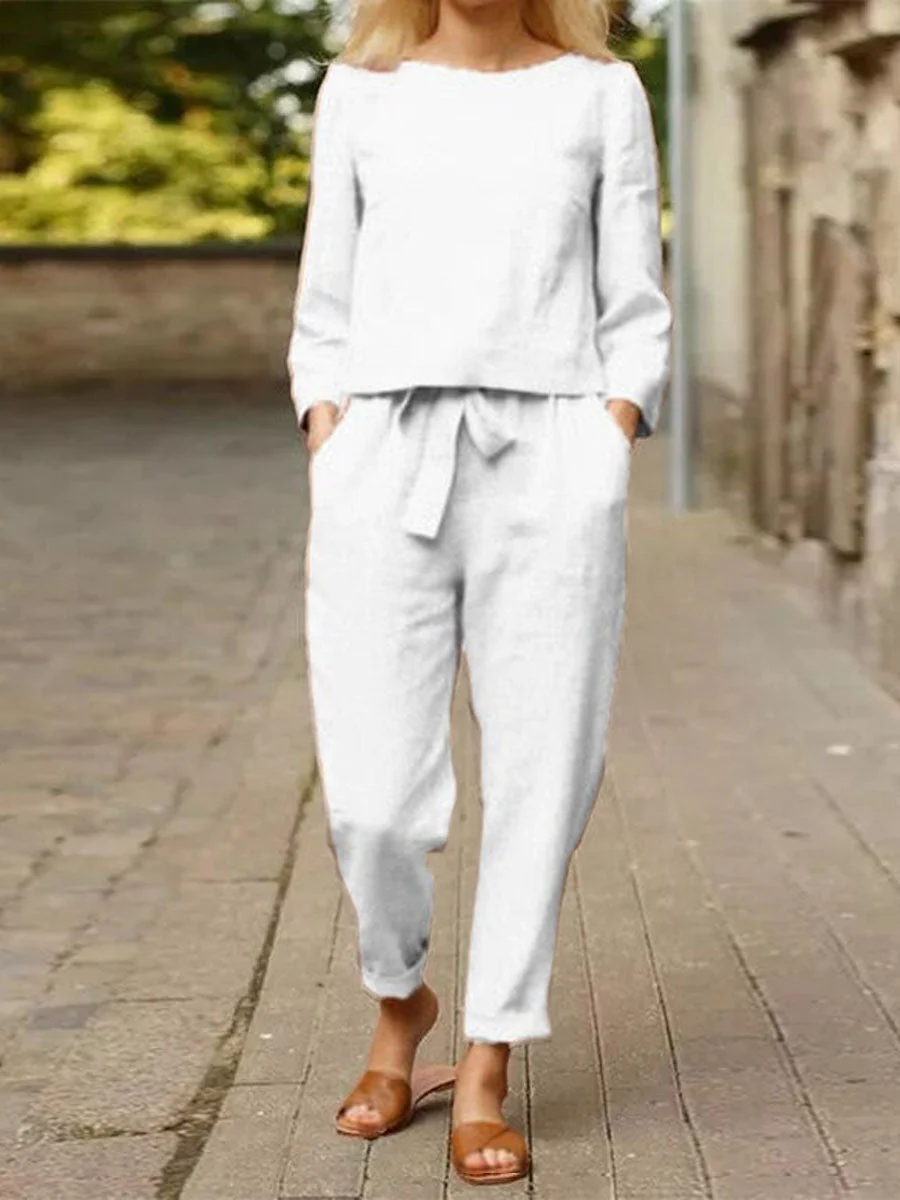 Damski Zestaw Wypoczynkowy z Bawełny | Elegancki i Wygodny Casual dla Kobiet