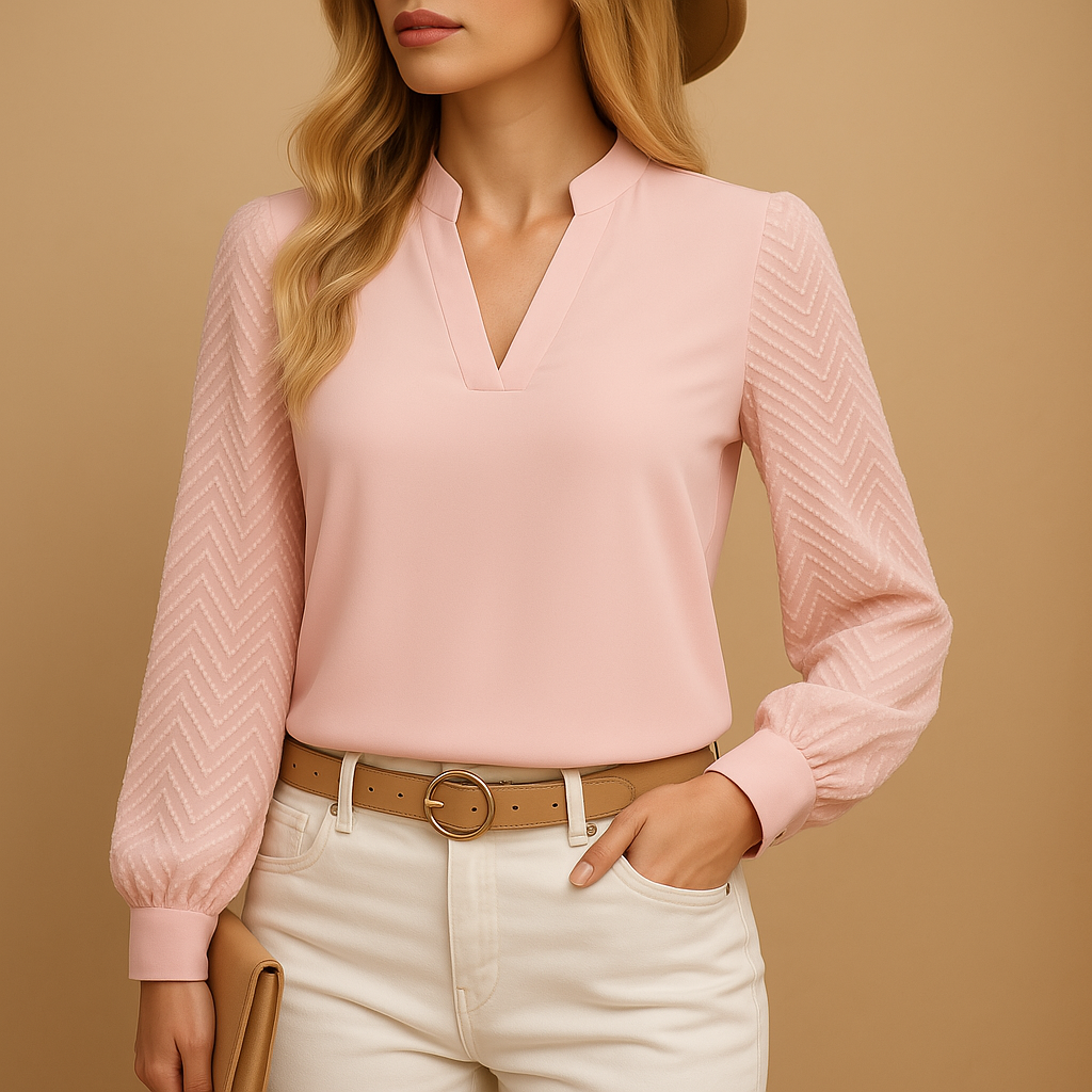 Damski Zwiewny Top z Dekoltem w Kształcie Litery V | Elegancki i Wygodny Topy Damskie