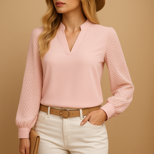 Damski Zwiewny Top z Dekoltem w Kształcie Litery V | Elegancki i Wygodny Topy Damskie