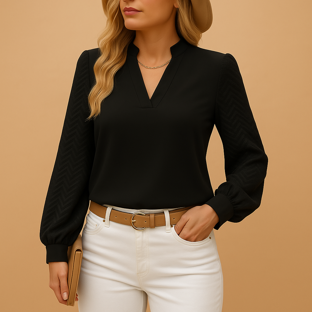 Damski Zwiewny Top z Dekoltem w Kształcie Litery V | Elegancki i Wygodny Topy Damskie
