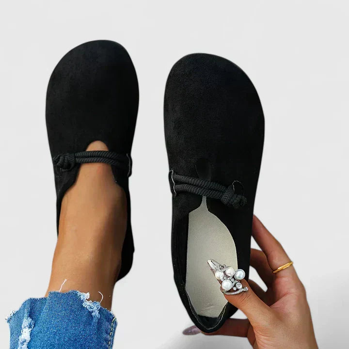 Damskie Ortopedyczne Mokasyny | Czarne Eleganckie Buty na Co Dzień