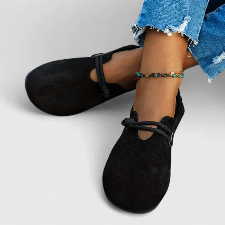 Damskie Ortopedyczne Mokasyny | Czarne Eleganckie Buty na Co Dzień