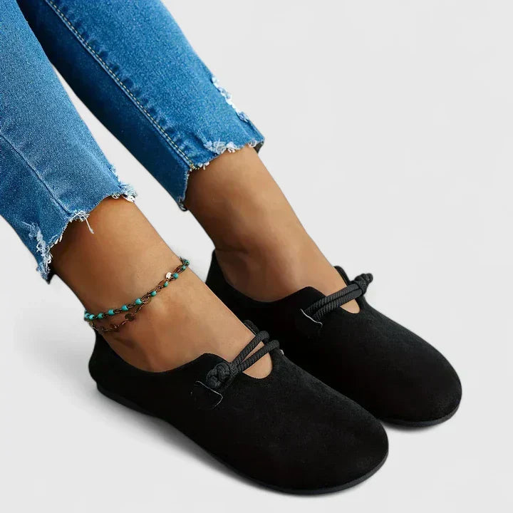 Damskie Ortopedyczne Mokasyny | Czarne Eleganckie Buty na Co Dzień