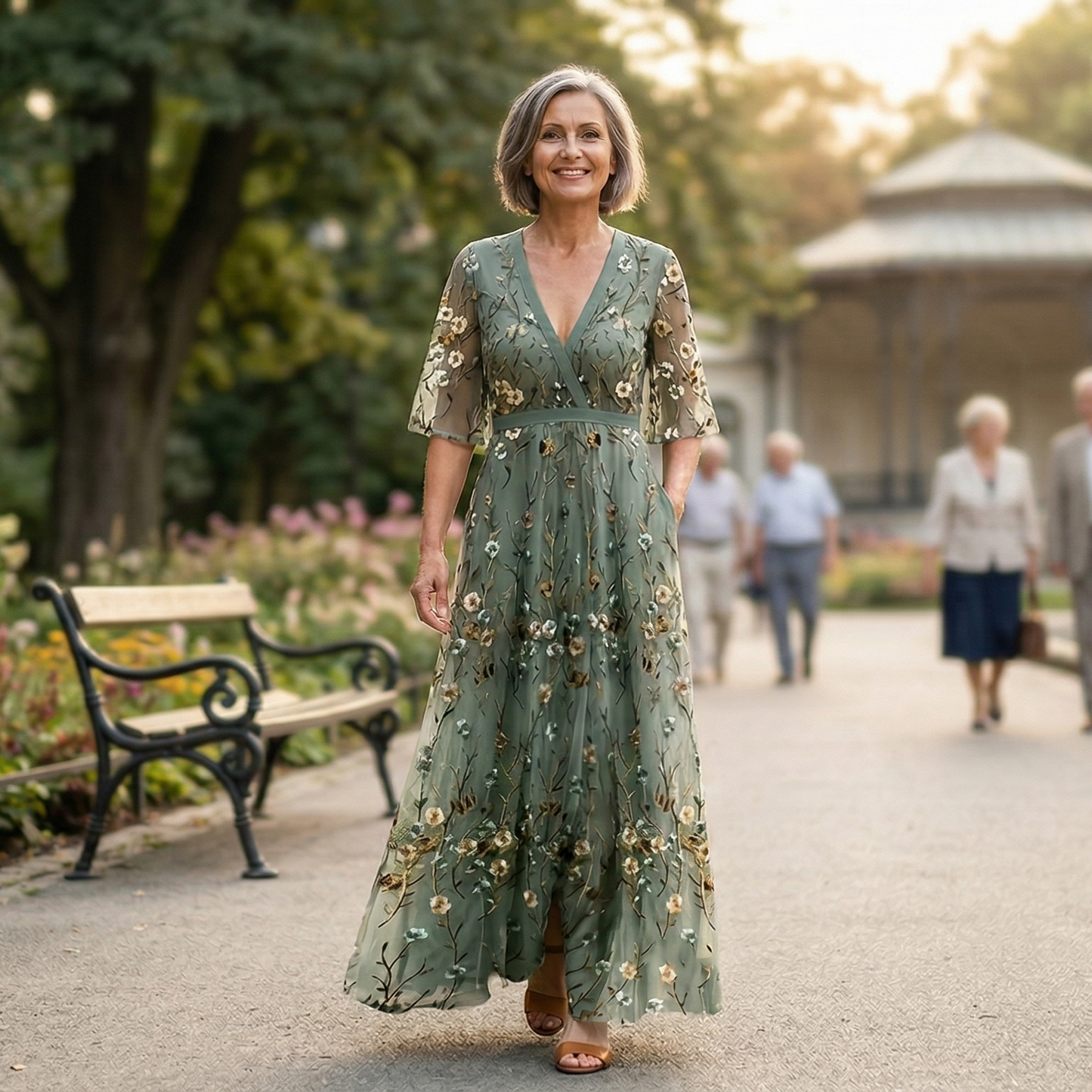 Damska Kwiatowa Sukienka Maxi | Elegancka Letnia Suknia Wieczorowa