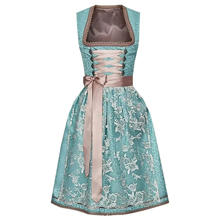 Kobieta | Bawełniany Kostium Dirndl | Elegancki Krótki Rękaw | Wygodny i Stylowy