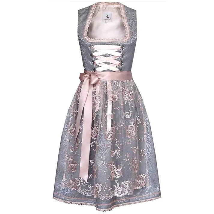 Kobieta | Bawełniany Kostium Dirndl | Elegancki Krótki Rękaw | Wygodny i Stylowy