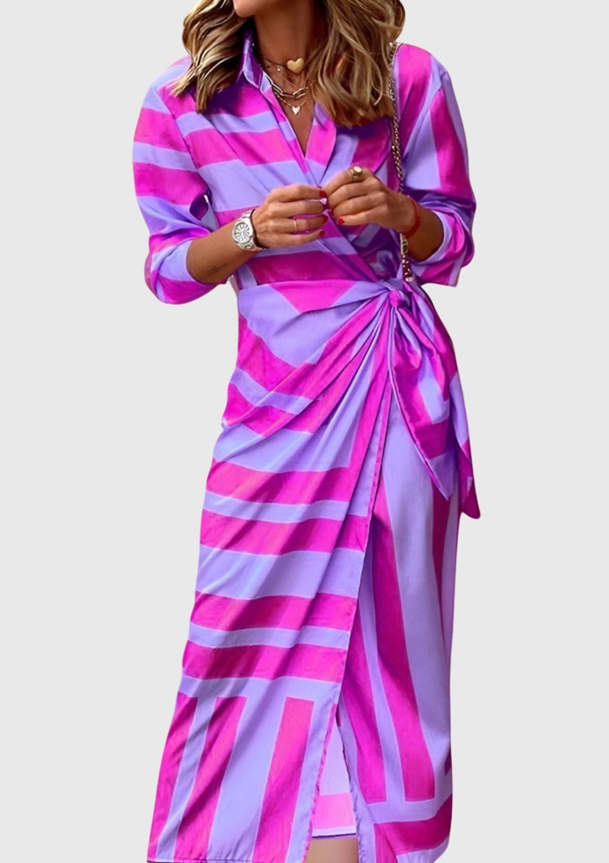 Kobieta | Lekka Tkanina | Sukienka Letnia | Elegancka | Kopertowa