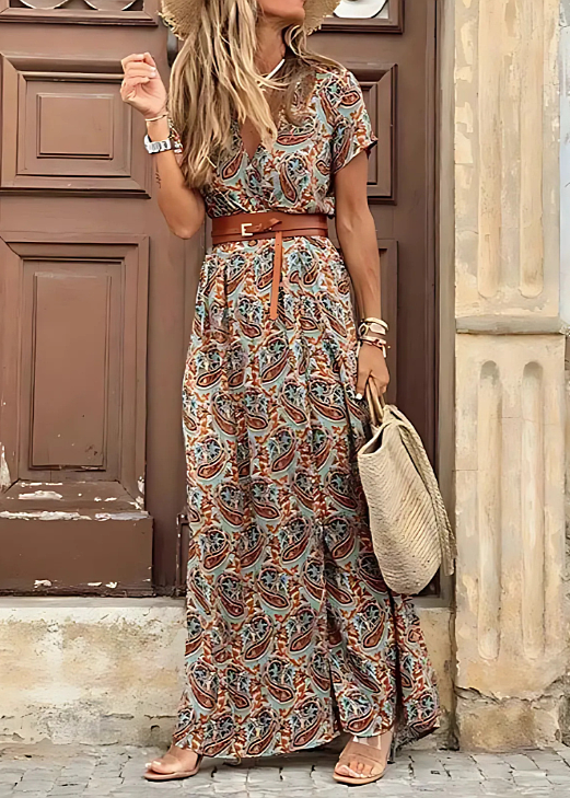 Kobieta's Lekka Zwiewna Sukienka Maxi | Elegancka Letnia Sukienka w Stylu Boho