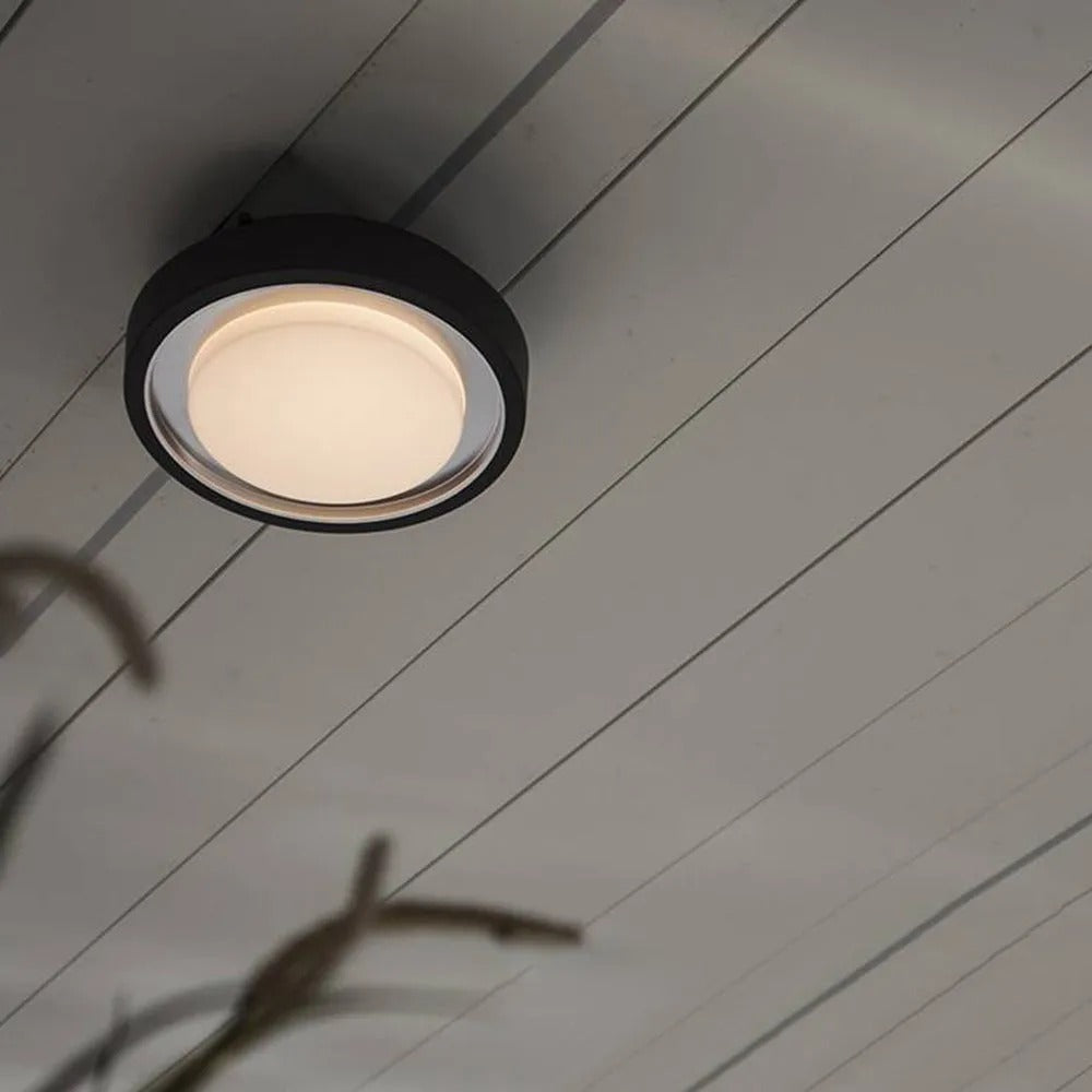 Lumenor | Elegancka Czarna Solarna Lampa Zewnętrzna LED Nad Drzwi