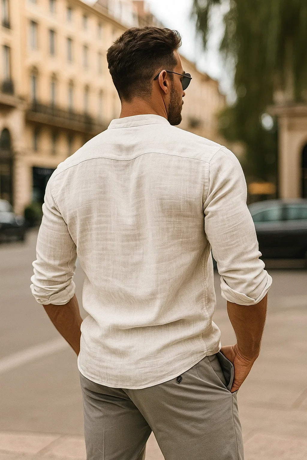 Męska Casual Koszula z Rękawem 3/4 | Luźny Styl na Wiosnę i Lato