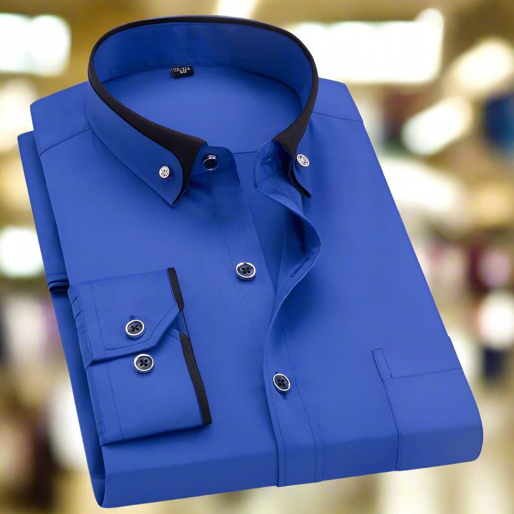 Męska Elegancka Koszula | Klasyczny Slim-Fit Model Biała lniana Koszula Męska