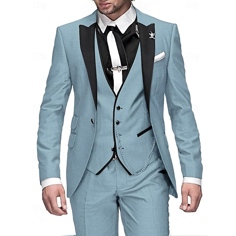 Męski Lniany Komplet | Elegancka Marynarka, Kamizelka i Spodnie | Wygodny Biznesowy Zestaw