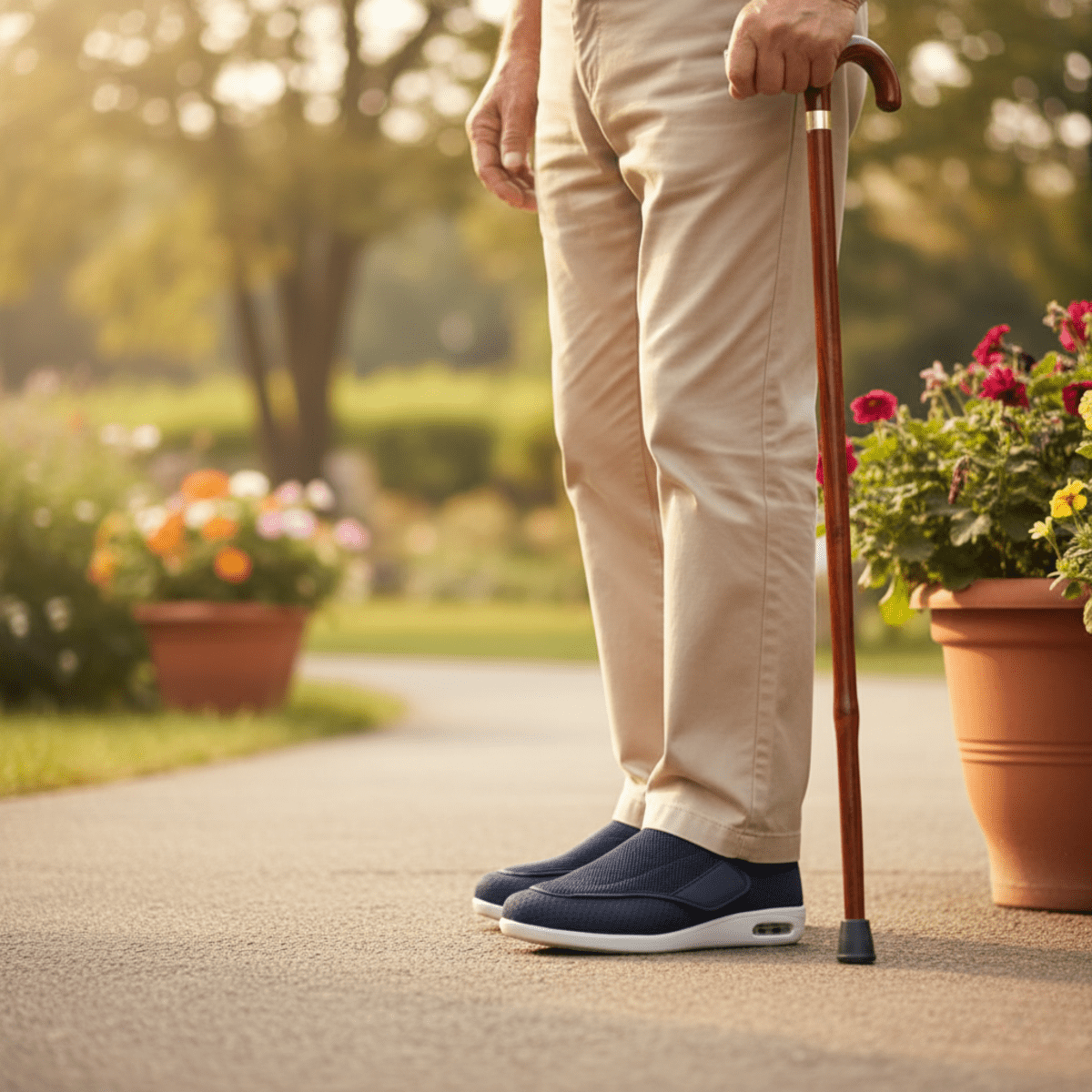 Męskie Oddychające Buty Diabetologiczne | Wygodne Slip-On z Płaską Podeszwą