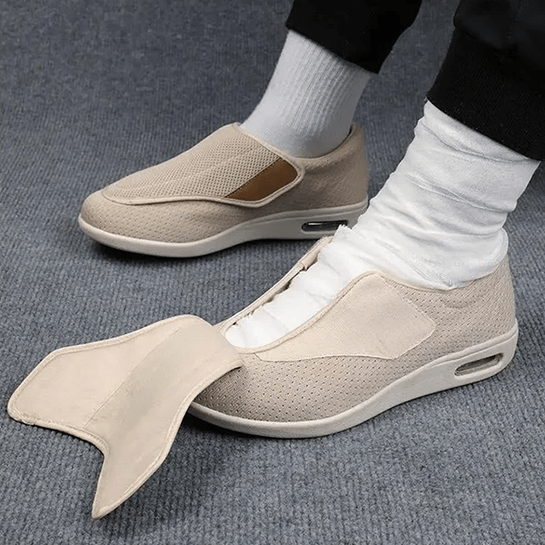Męskie Oddychające Buty Diabetologiczne | Wygodne Slip-On z Płaską Podeszwą