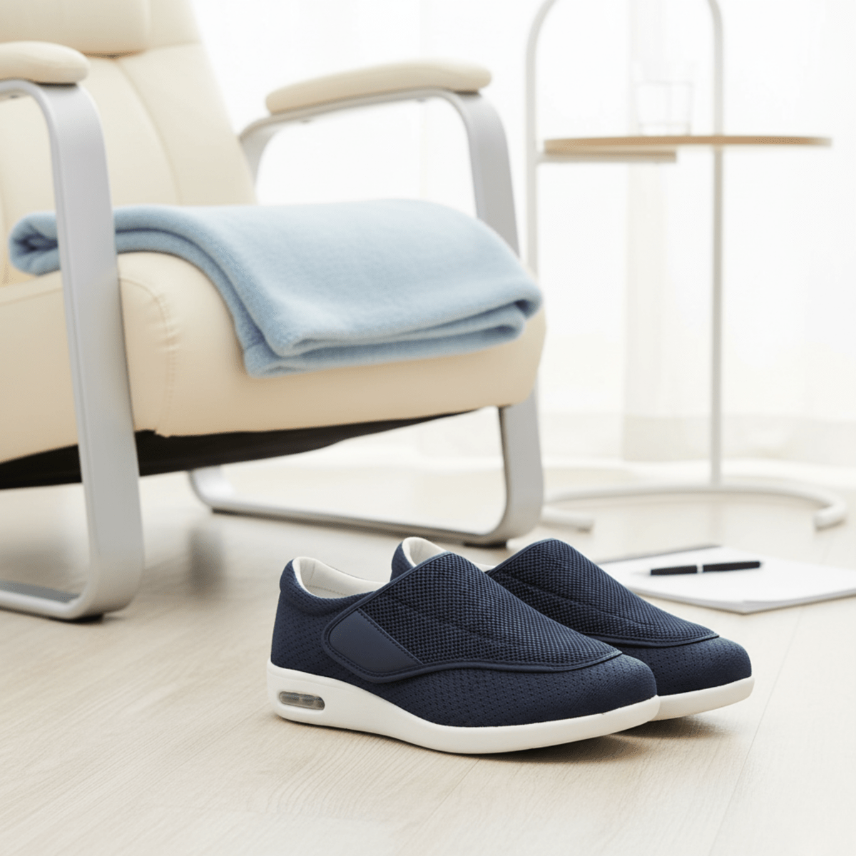 Męskie Oddychające Buty Diabetologiczne | Wygodne Slip-On z Płaską Podeszwą