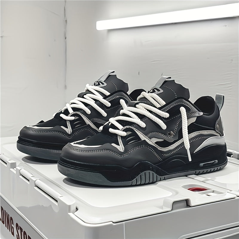 Męskie PU Sportowe Sneakersy | Nowoczesne Wygodne z Grubą Podeszwą