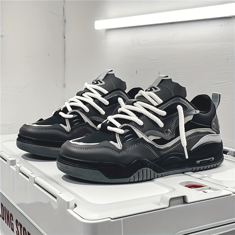 Męskie PU Sportowe Sneakersy | Nowoczesne Wygodne z Grubą Podeszwą