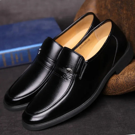 Męskie Polerowane Mokasyny Skórzane | Eleganckie Wsuwane Buty Penny