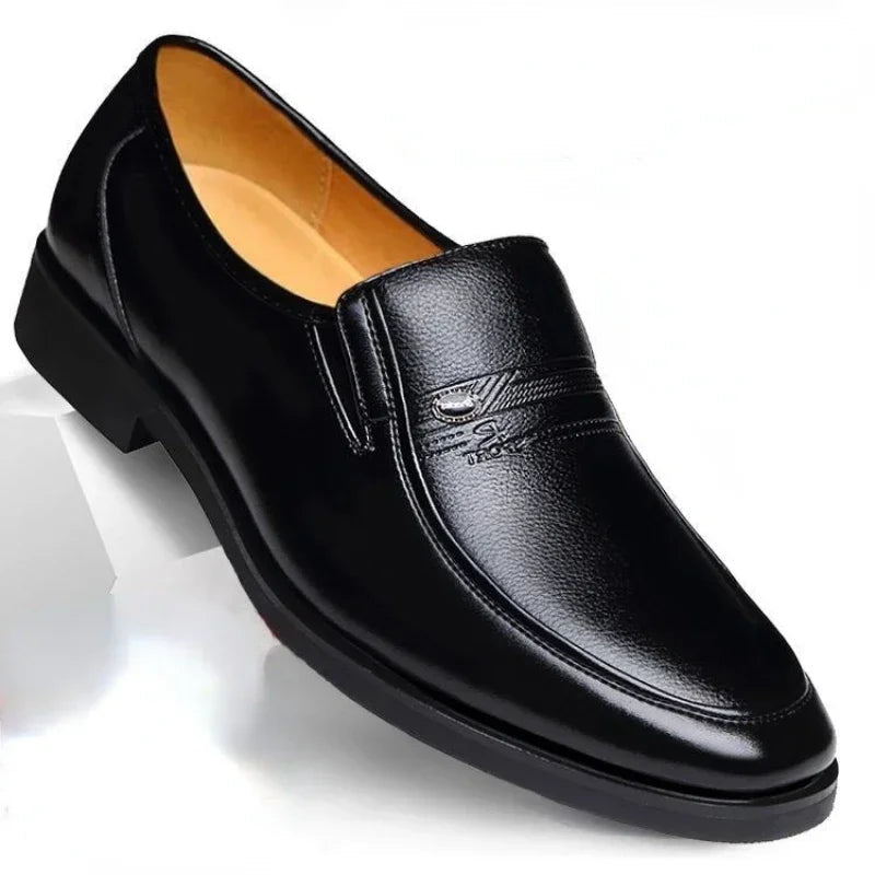 Męskie Polerowane Mokasyny Skórzane | Eleganckie Wsuwane Buty Penny