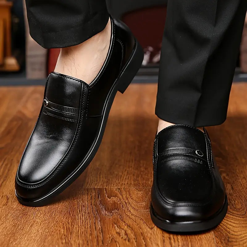 Męskie Polerowane Mokasyny Skórzane | Eleganckie Wsuwane Buty Penny
