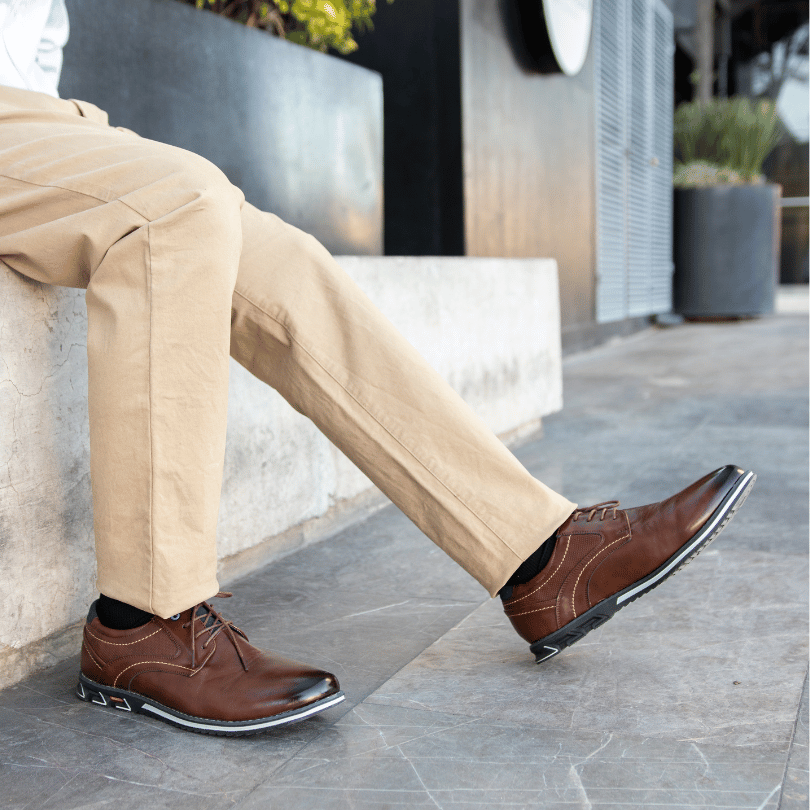 Męskie Skórzane Buty Biznesowe | Eleganckie Sznurowane Obuwie Codzienne z Wygodną Wkładką
