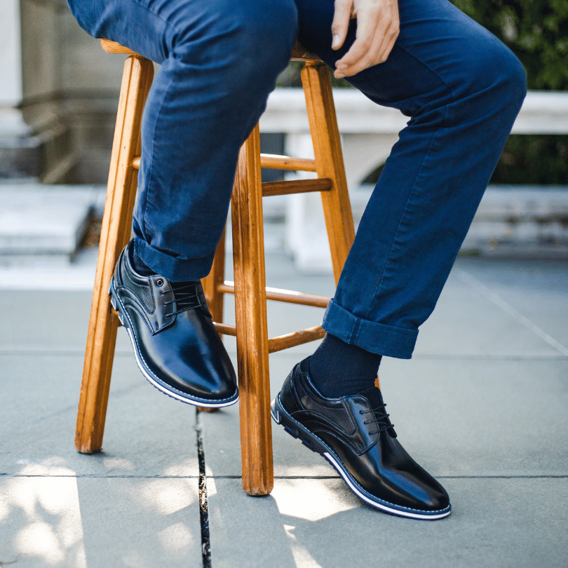 Męskie Skórzane Buty Biznesowe | Eleganckie Sznurowane Obuwie Codzienne z Wygodną Wkładką