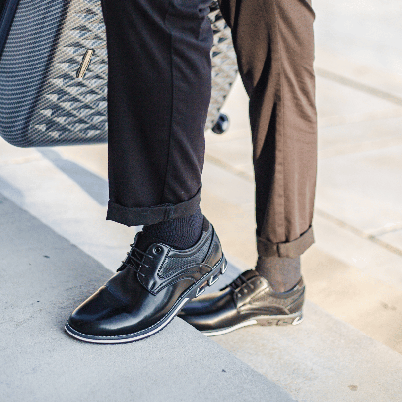 Męskie Skórzane Buty Biznesowe | Eleganckie Sznurowane Obuwie Codzienne z Wygodną Wkładką