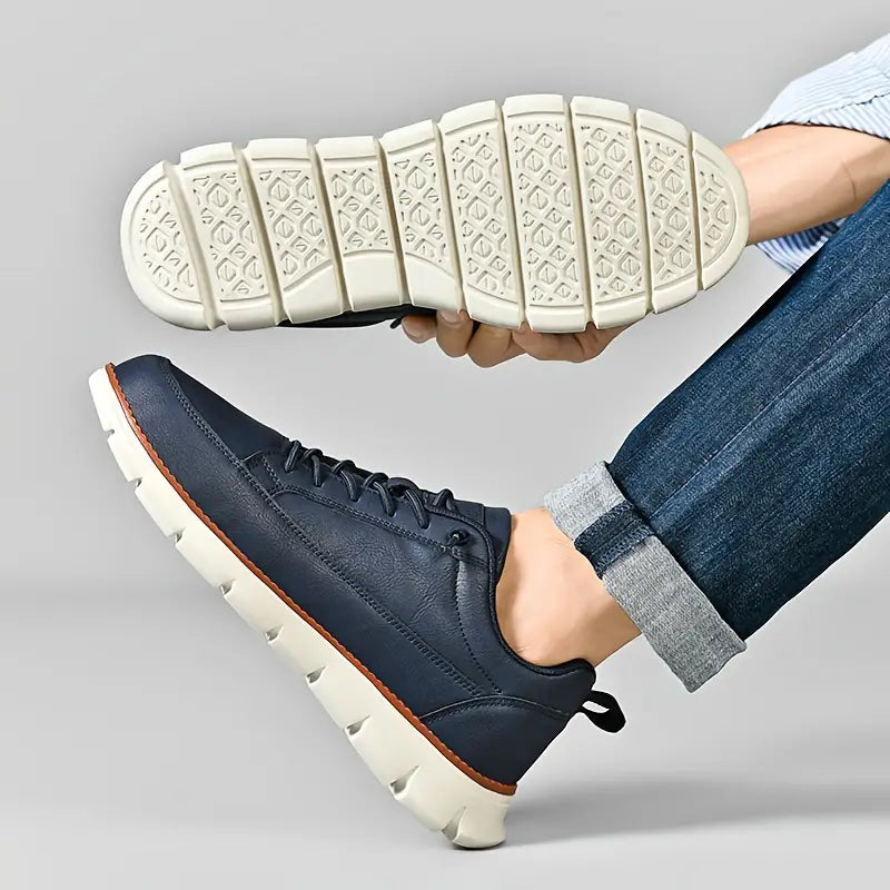 Męskie Skórzane Buty Sportowe | Eleganckie Niskoprofilowe Sneakersy