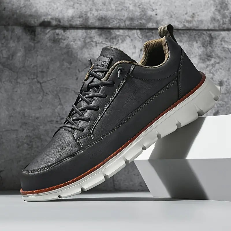 Męskie Skórzane Buty Sportowe | Eleganckie Niskoprofilowe Sneakersy