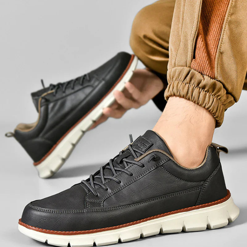 Męskie Skórzane Buty Sportowe | Eleganckie Niskoprofilowe Sneakersy