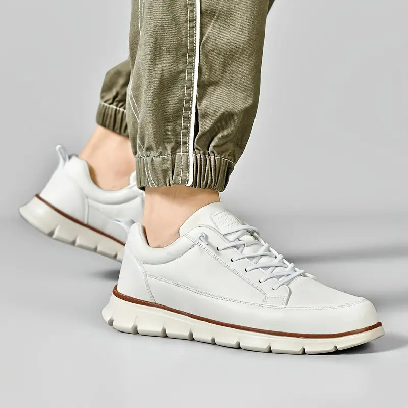 Męskie Skórzane Buty Sportowe | Eleganckie Niskoprofilowe Sneakersy