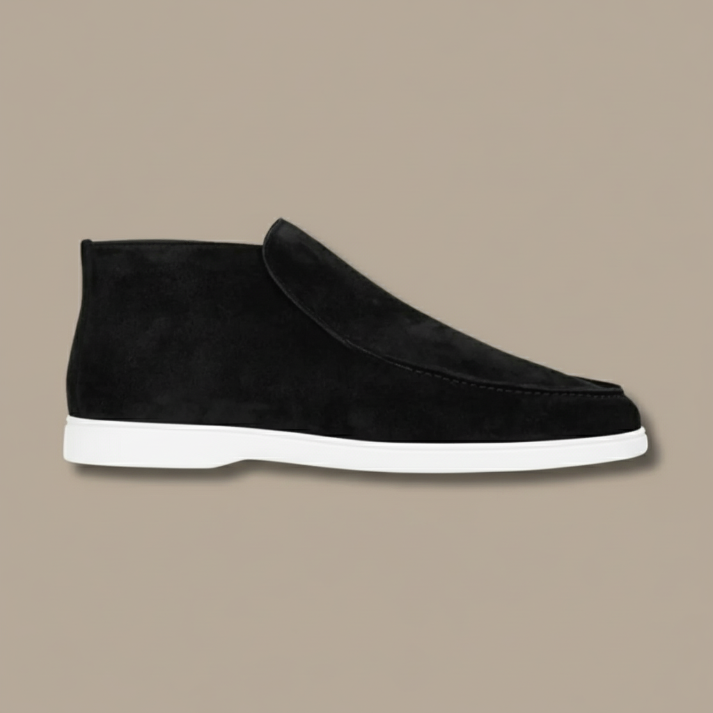 Męskie Skórzane Mokasyny | Eleganckie Czarne Buty Wsuwane na Wiosnę i Lato