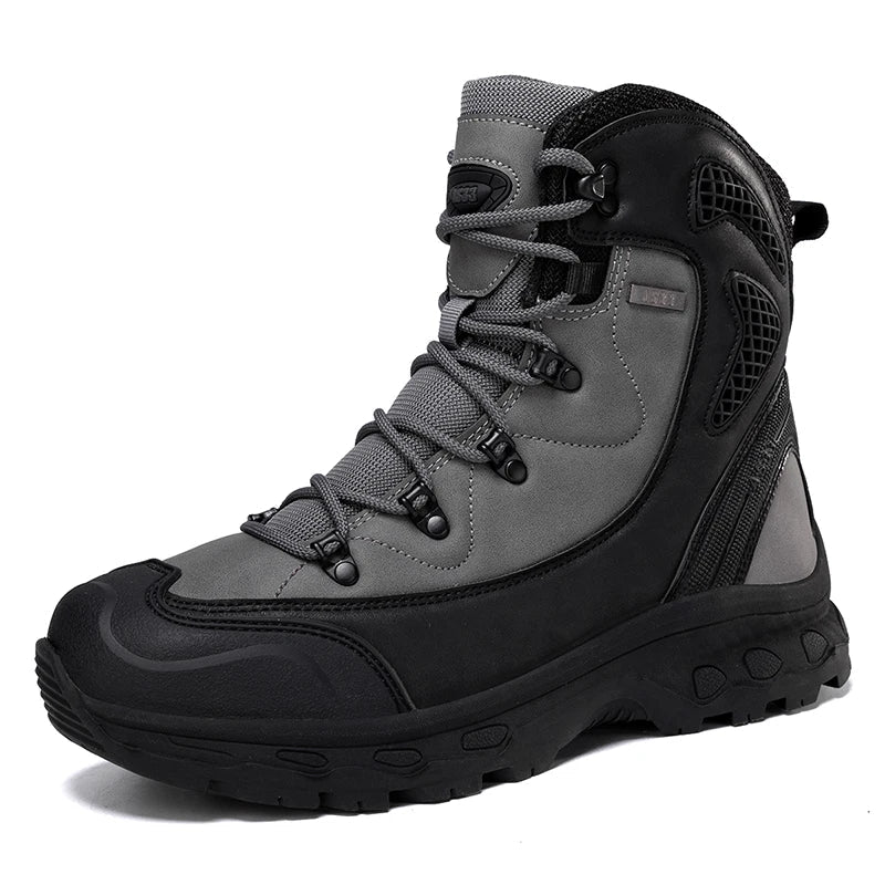Męskie Syntetyczne Wysokie Buty Trekkingowe | Solidne i Wygodne Obuwie Outdoorowe