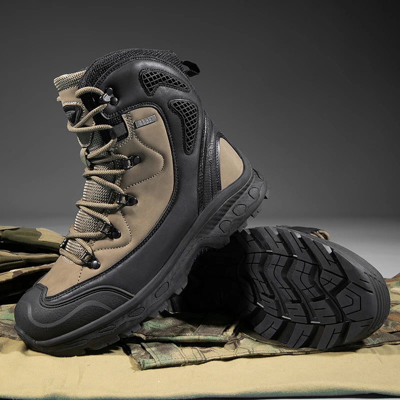 Męskie Syntetyczne Wysokie Buty Trekkingowe | Solidne i Wygodne Obuwie Outdoorowe