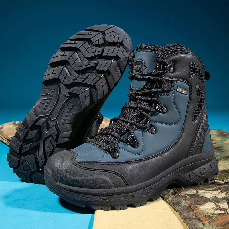 Męskie Syntetyczne Wysokie Buty Trekkingowe | Solidne i Wygodne Obuwie Outdoorowe