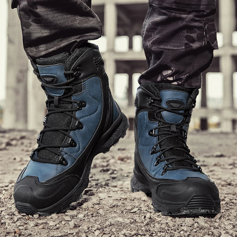 Męskie Syntetyczne Wysokie Buty Trekkingowe | Solidne i Wygodne Obuwie Outdoorowe