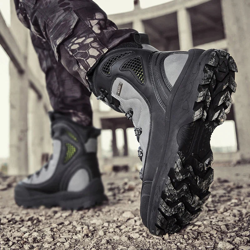 Męskie Syntetyczne Wysokie Buty Trekkingowe | Solidne i Wygodne Obuwie Outdoorowe